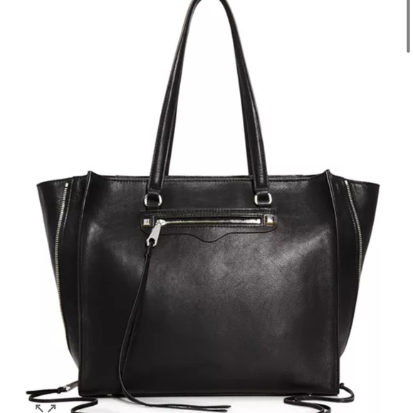 Rebecca Minkoff Black Leather Tote Bag - Picture 1 of 3